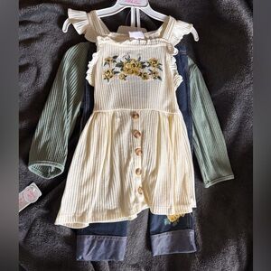 Girls Floral Embroidered 3-piece Set